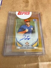 2014 Bowman George Springer Rookie RC Astros Gold Refractor Auto #CMA-GS 17/25