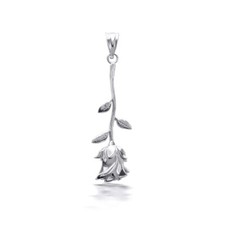 925 Sterling Silver Rose Flower Pendant Necklace