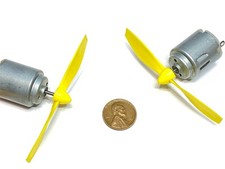 2 x Propeller RE 140 Motor yellow 3 VDC Low Voltage Hobby Motor 2mm 4000 RPM B6