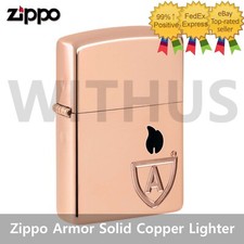 Zippo 46171 Armor Solid Copper Case Lighter, Black Insert New In Box=