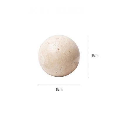 Natural Marble Stone Ball For Table & Shelf Vintage Travertine Sphere Sculpture