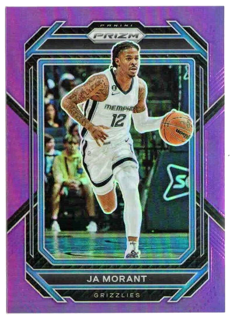 JA MORANT 2022-23 Panini Prizm #200 Memphis Grizzlies PURPLE PRIZM /99 SP!