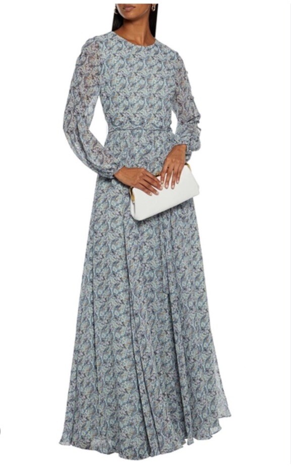 mikael aghal dress Crepe Midi Blue Size Small Medium