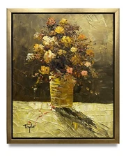 Hungryartist -Original Oil Painting of Still-Life Flower on Canvas8x10 Framed