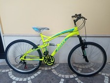 BICICLETTA MOUNTAIN-BIKE 26 BIAMMORTIZZATA "HOGAN SPIDER" 18 VEL. GIALLO FLUO