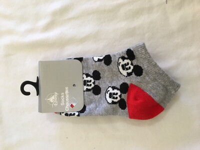 New Disney Store Mickey Mouse Socks Kids Boys Size M L Gray