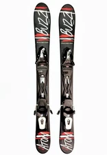 BUZZ ATOM V12 Blk/Red 99 cm Skis inc Release Binding mini ski blades SNOWBLADES