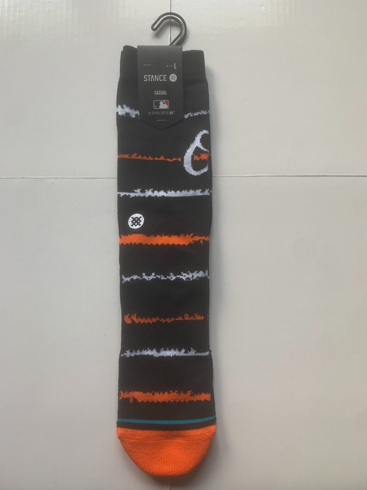 MLB Stance Socks Baltimore Orioles size L Black Chalk Pattern-Free Shipping!
