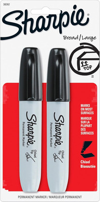 Sharpie Marker, Broad/Large Chisel Tip, 2/PK, Black