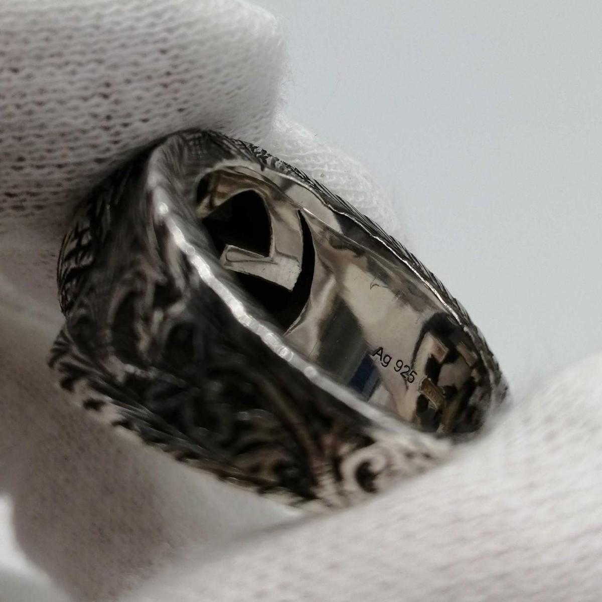 Authentic Gucci Interlocking G Band Ring 925 Sterling Silver