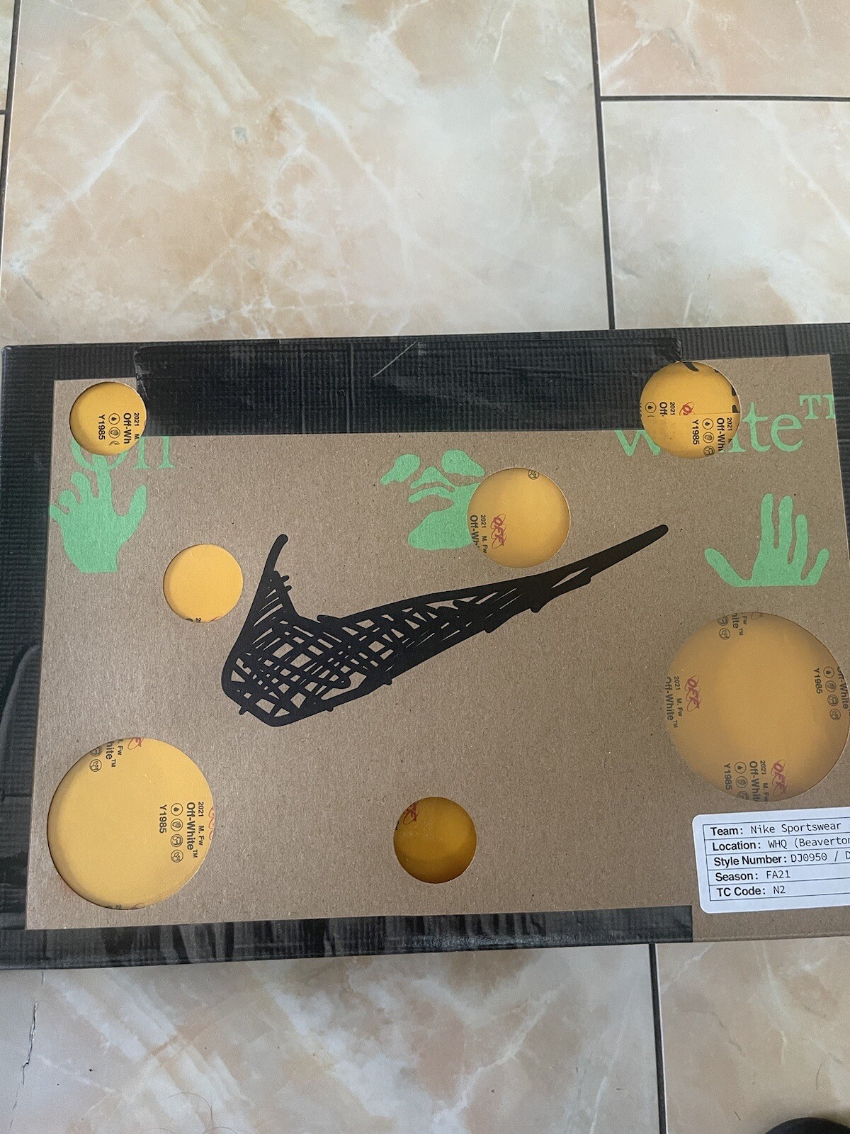 OFF WHITE X NIKE Taglia 10 Nike Dunk Low x bianco sporco lotto 02 di 50 2021