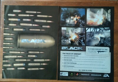 【非売品】BLACK PS2 店頭ポスターB2 Black PS2 Playstation 2 Xbox 2006 Vintage Video Game Poster Ad Art