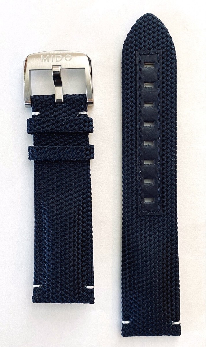 Original MIDO Ocean Star 22mm M026629A Blue Synthetic Leather
