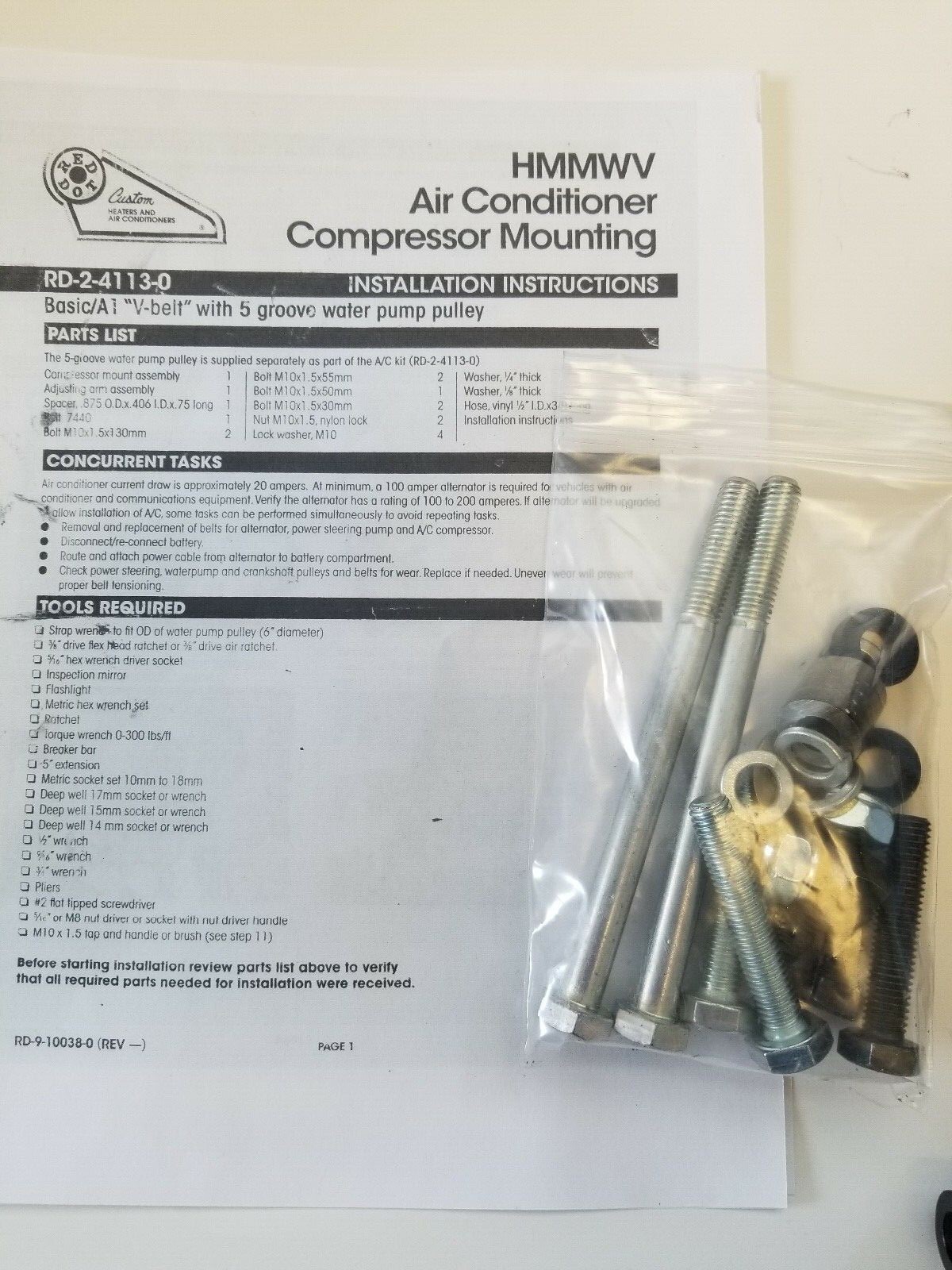 Military HMMWV Truck Ambulance AC Compressor Mounting Bracket 6052705 ...