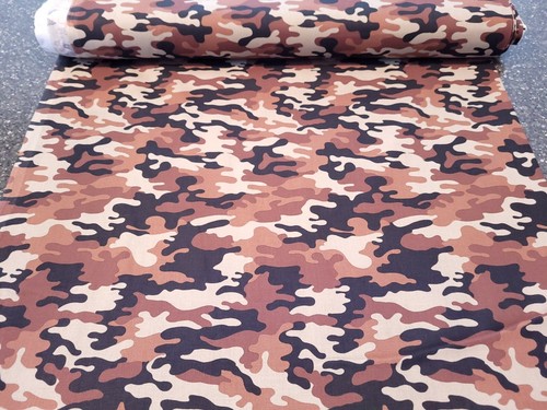 Desert Camo Print BTY Brown Black Tan Camouflage Print - Picture 3 of 3