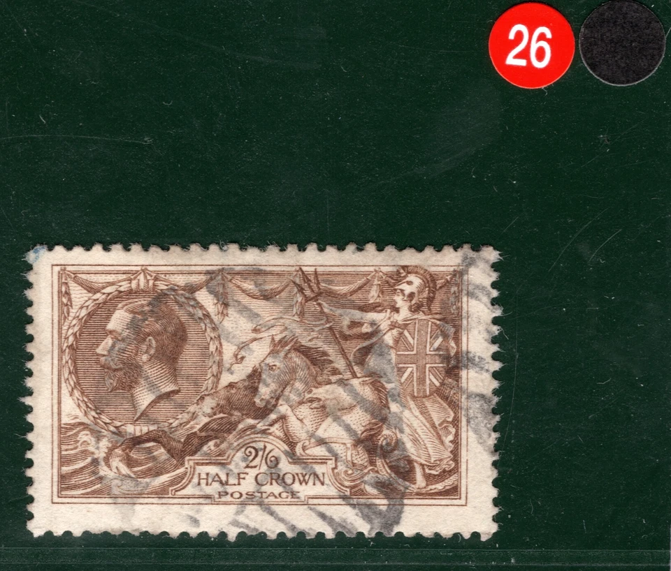 GB KGV SEAHORSE High Value SG405 2s/6d Deep Yellow-Brown (1915) DLR c£250 REDB26 - Image 3 of 4