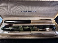 Vintage Fountain Pens & Pencil Lot Eversharp Skyline Gold Filled Parker & Pick