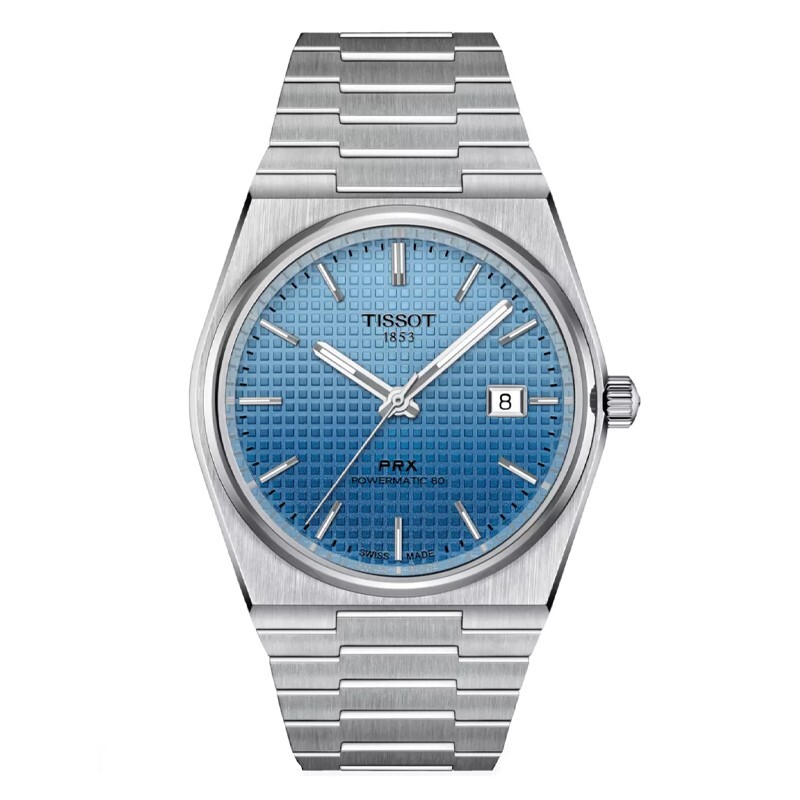 #tissot prx powermatic80 ブルー New Tissot PRX Powermatic 80 Ice Blue Chameleon 40mm Steel