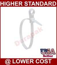 1000 PCS 50 Lbs Strength 8" Natural Mountable Head Cable Zip Wire Ties Fastening