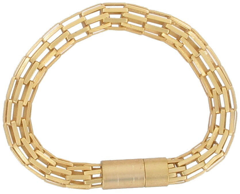Edgy Industrial Round Link Magnetic Matte Gold Tone Chain