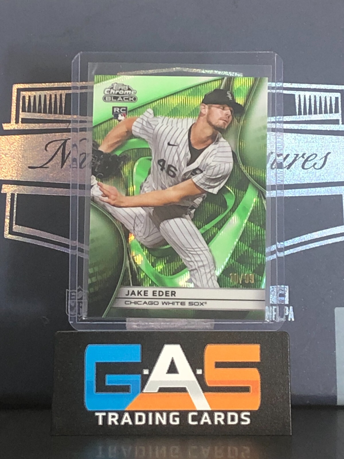 2025 Topps Chrome Black Jake Eder Green Wave Refractor Rookie /99 #77 RC SP