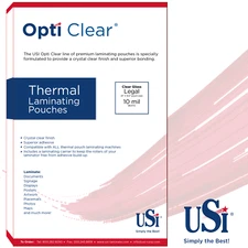 USI Opti Clear PREMIUM Laminating Pouches, 10Mil Legal Size, 9x14.5", 50-Pack