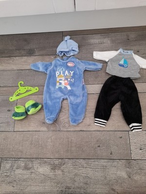 baby annabell boy bundle-my 1st 13 inch sleepsuit,hat,top+trousers,slippers+