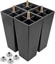Seimneire 4Pcs 8 Inch Sofa Legs Plastic Couch Feet Square Furniture Legs with...