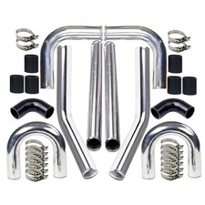 Universal Auto 2.5 Turbo Intercooler U-piping Kitcouplerclamp Black