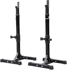 2PCS Adjustable Squat Rack Standard 44-70 Inch Barbell Rack Dumbbell Stands