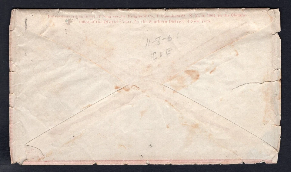 USA Ridott ILL 1861 Civil War Patriotic Cover with Letter to Russellville Pa - Image 3 of 4