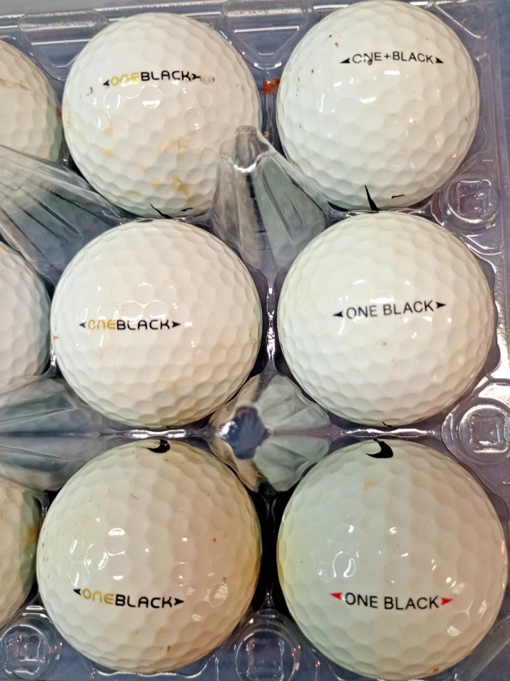 12 pelotas de golf Nike One negras 3A/4A blancas usadas (1 docena) Foto 4 de 4