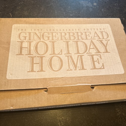 Longaberger Pottery 1997 Gingerbread Holiday Home 34720 New in Box with Booklet - Picture 1 of 5