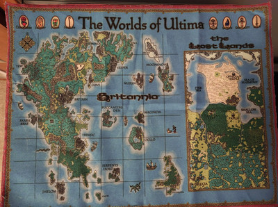 Ultima Online T2A RARE Promotional Cloth Map Great Shape