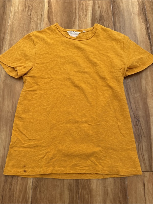 Rag & Bone T-Shirt Mens Peruvian Cotton Short Sleeve Crew Neck Military Gold