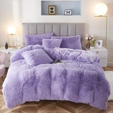 Faux Fur Velvet Fluffy Bedding Duvet Cover Set Down Comforter Quilt Cover with