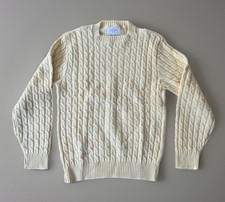 Vintage Lord Jeff Men’s Yellow Chunky Knit Sweater size Large USA Made EUC
