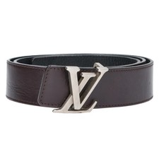Louis Vuitton N1010 LV Buckle Leather Belt Size:90 Initial engraving From JP