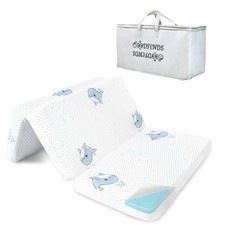 GOODFINDS Trifold Pack and Play Mattress 38x26x3" Memory Foam Baby Foldable