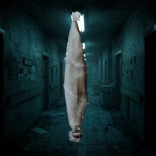 LEADZM 3ft Halloween Animated Hanging Cocoon Corpse Decoration