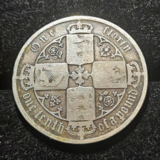Queen Victoria 1883 Florin/Two Shillings Coin Great Britain Uncertified