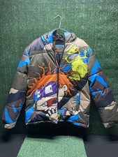 Nickelodeon Members Only x Rugrats Jacket Men s M Puffer Army Blue Camo FreeShip
