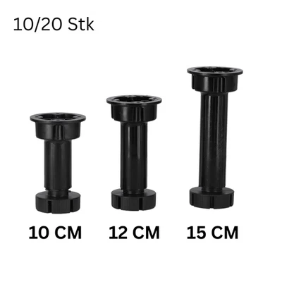 Stellfuß Küchenfüße Höhenverstellbar Sockelfuß 10/12/15cm 400kg Kunststoff Ø60mm - Bild 1 von 3