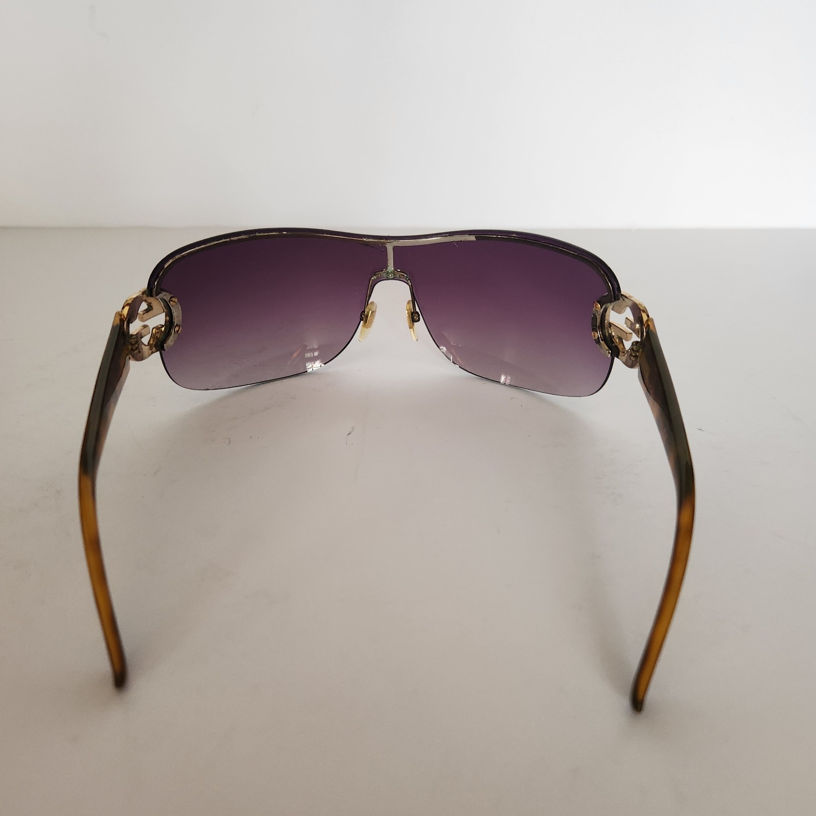 Vintage Gucci Shield Sunglasses Purple Gradient Lenses GC Logo thumbnail 4