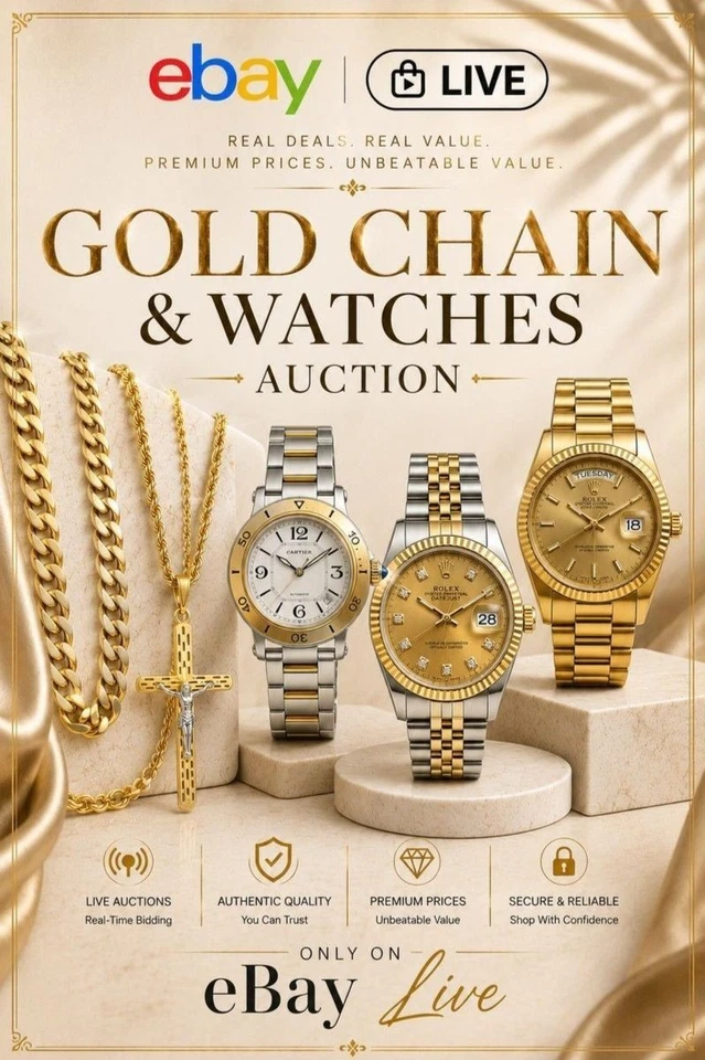 Gold Chain & Luxury Watch Auction | eBay Live | Rolex, Cartier & More