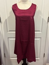 Women Lingerie Satin Nightgown Burgundy Wine Thin  Soft Sz 4XL 41"Lx22"W
