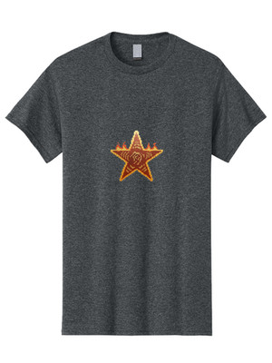 Brown-Flaming-Star Mens Graphic Tee, 100% Cotton, Casual Summer Wear