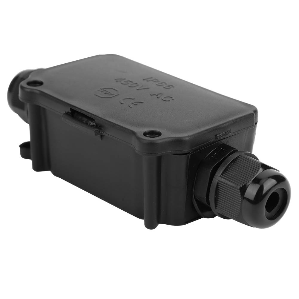 IP66 Waterproof Junction Box 2 Way Black Dustproof Distribution Cable Connec TJ