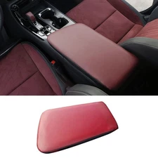 Red PU Leather Central Console Armrest Box Cover Trim For Lexus NX250 350 22-24