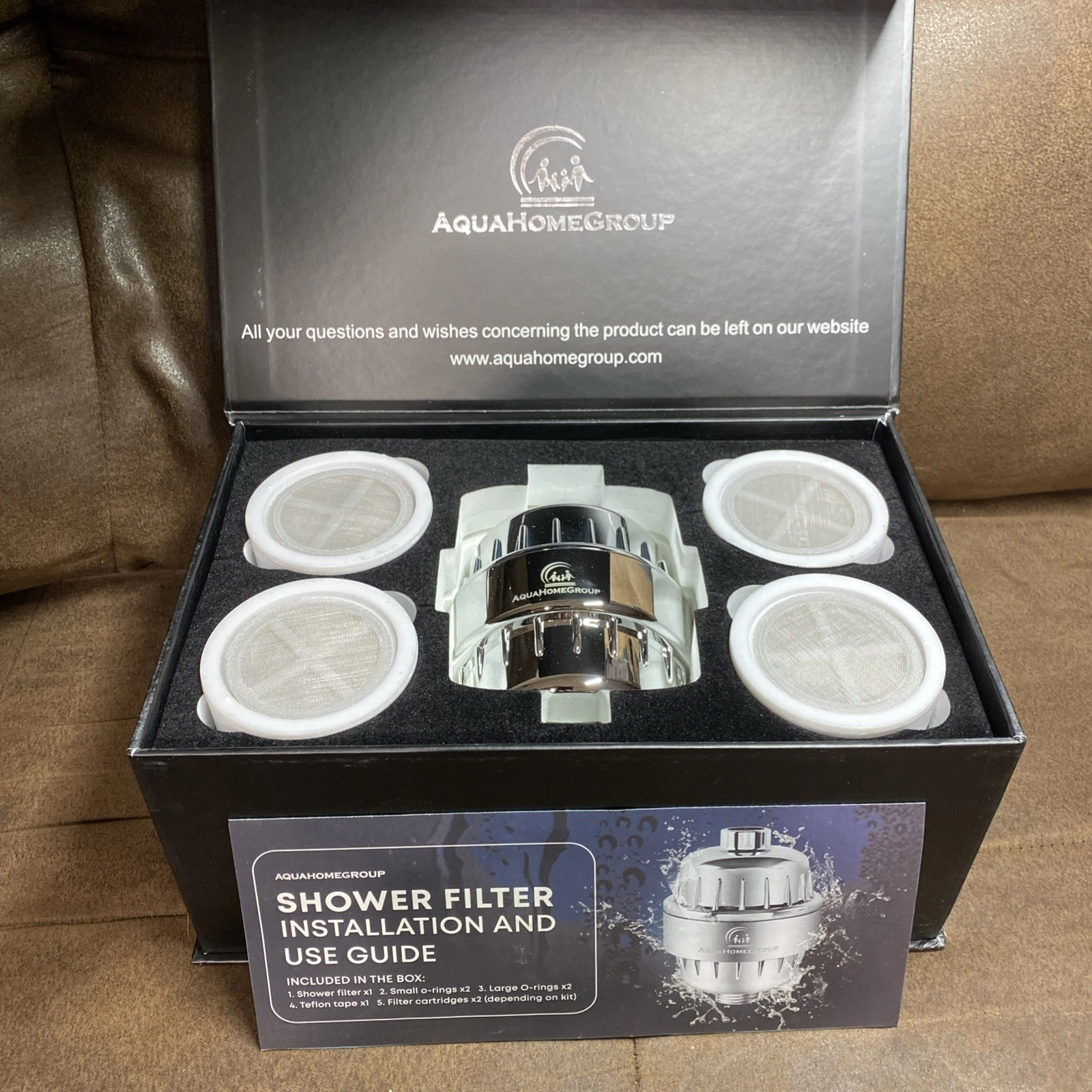 Filtered Shower Head High Pressure Shower Filter Hard Water With 4 Filters NEW!!